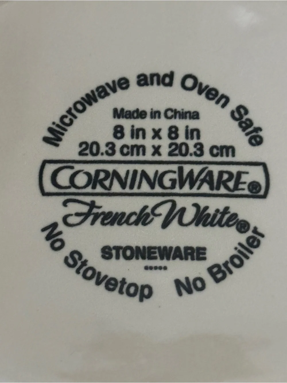 Corning Ware French White Ribbed Square 2 Qt 8